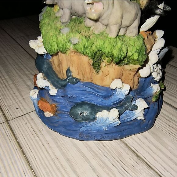 Noah's Ark Tree Statue Figurine Holiday Home Decor Lights Up & Plays Music 1996 - Picture 9 of 13
